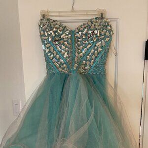 Sherri Hill ice blue short prom dress